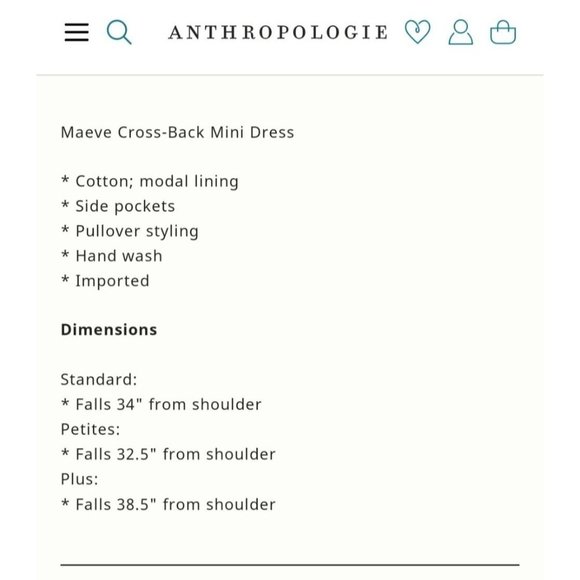 Anthropologie Maeve Cross Back Mini Dress Blue New Size - Picture 15 of 15